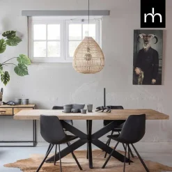 Rechthoekige Eettafels|Industriële Eettafels-Mangohoutonline - Eettafel Memphis 280x120cm Rechthoekig - Bruin - Mahom