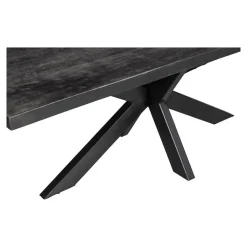 Industriële Eettafels-Mangohoutonline - Eettafel Memphis Black 220x100cm Rechthoekig - Zwart - Mahom