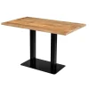 Industriële Eettafels-Mangohoutonline - Horecatafel Rechthoek 120x70cm Rechthoekig - Bruin - Mahom