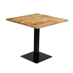 Industriële Eettafels-Mangohoutonline - Horecatafel Vierkant 80x80cm Vierkant - Bruin - Mahom