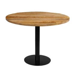 Industriële Eettafels-Mangohoutonline - Horecatafel Rond Ø100cm Rond - Bruin - Mahom