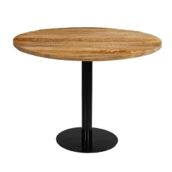 Industriële Eettafels-Mangohoutonline - Horecatafel Rond Ø100cm Rond - Bruin - Mahom