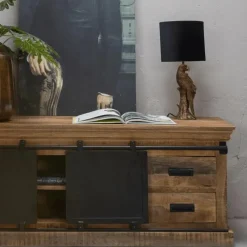 Mangohoutonline - TV Meubel Portland 200cm Rechthoekig - Bruin - Mahom
