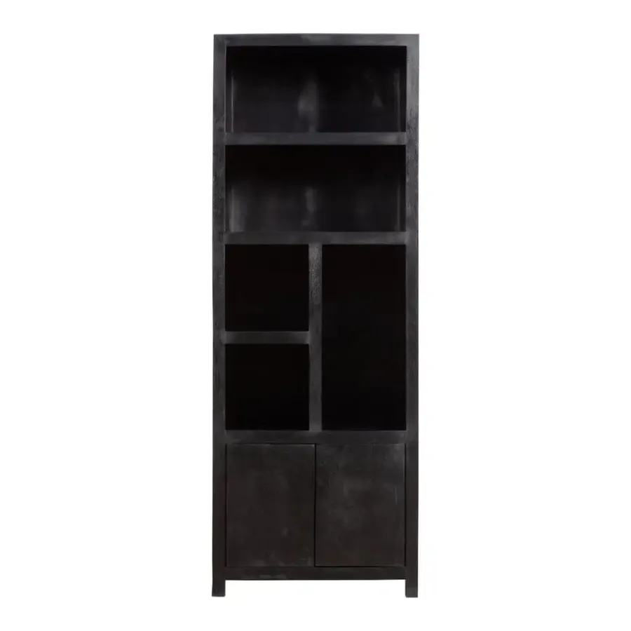 Mangohoutonline - Wandkast Phoenix 80cm 5 Open Vakken, 2 Deuren Rechthoekig