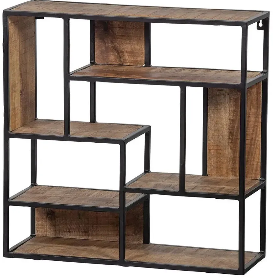 Wandrekken-Mangohoutonline - Wandrek Vierkant 60x60cm Vierkant - Bruin - Mahom