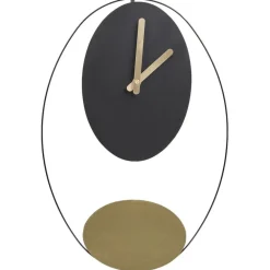 Leen Bakker MANIGOD - Wandklok - Zwart/Goud - Staal