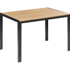 Rechthoekige Eettafels-Leen Bakker MANN - Eettafel - Lichtbruin/Zwart - 120 x 70 cm - Hout
