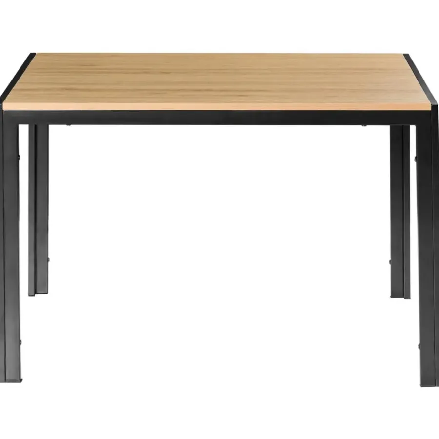 Rechthoekige Eettafels-Leen Bakker MANN - Eettafel - Lichtbruin/Zwart - 120 x 70 cm - Hout