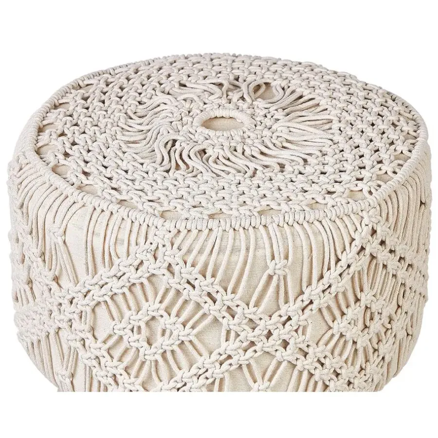 Krukjes-Beliani MANZAI - Voetenbank - Beige - 40 x cm - Katoen