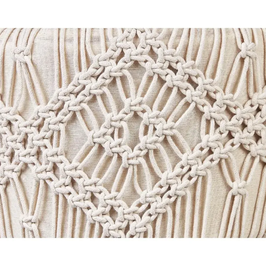 Krukjes-Beliani MANZAI - Voetenbank - Beige - 40 x cm - Katoen