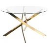 Ronde Eettafels-Beliani MARAMO - Eettafel - Goud - ⌀120 cm - Veiligheidsglas