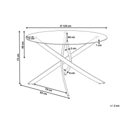 Ronde Eettafels-Beliani MARAMO - Eettafel - Goud - ⌀120 cm - Veiligheidsglas