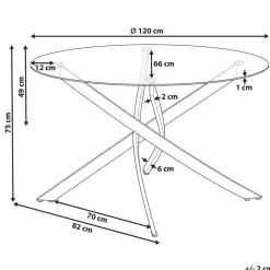 Ronde Eettafels-Beliani MARAMO - Eettafel - Goud - ⌀120 cm - Veiligheidsglas