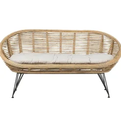 Beliani MARATEA - Tuinbank - Lichtbeige - Rotan