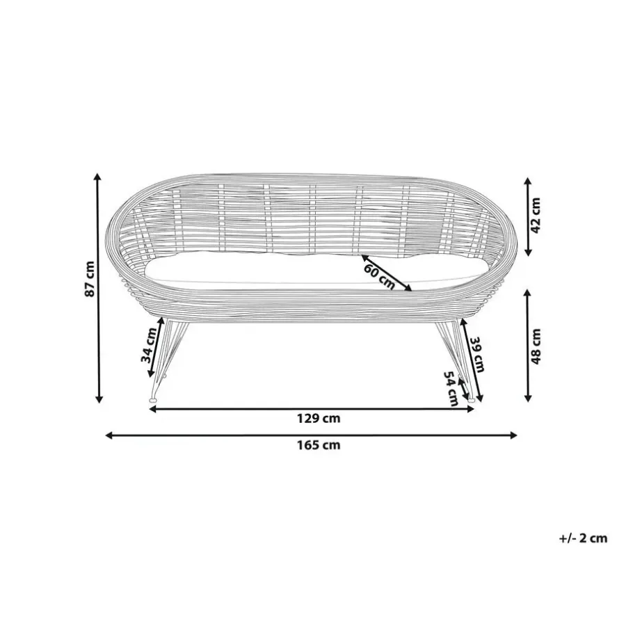 Beliani MARATEA - Tuinbank - Lichtbeige - Rotan