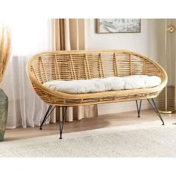 Beliani MARATEA - Tuinbank - Lichtbeige - Rotan