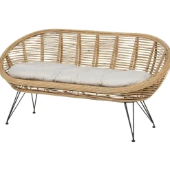Beliani MARATEA - Tuinbank - Lichtbeige - Rotan