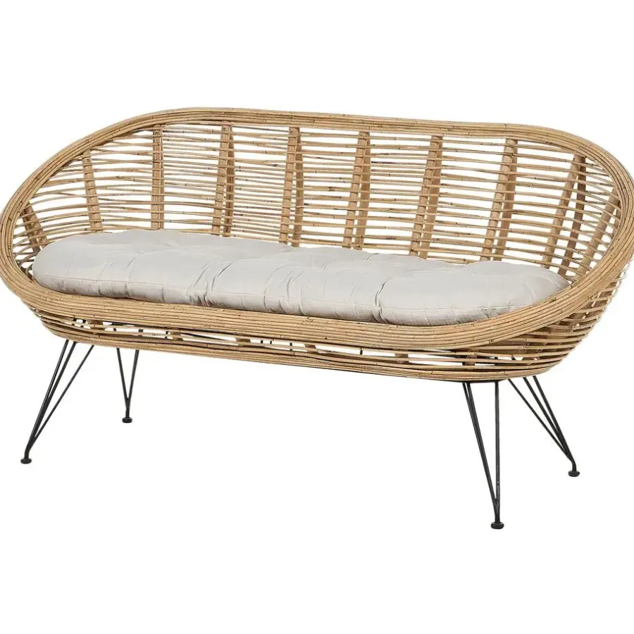 Beliani MARATEA - Tuinbank - Lichtbeige - Rotan