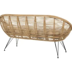 Beliani MARATEA - Tuinbank - Lichtbeige - Rotan