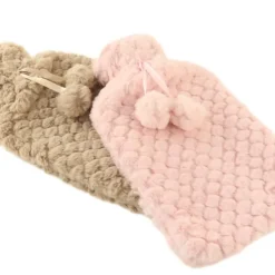 Warmtekussens-MARBEAUX Warmwaterkruik Set van 2 Stuks Kruik met Zachte Hoes Roze Pittenzak...