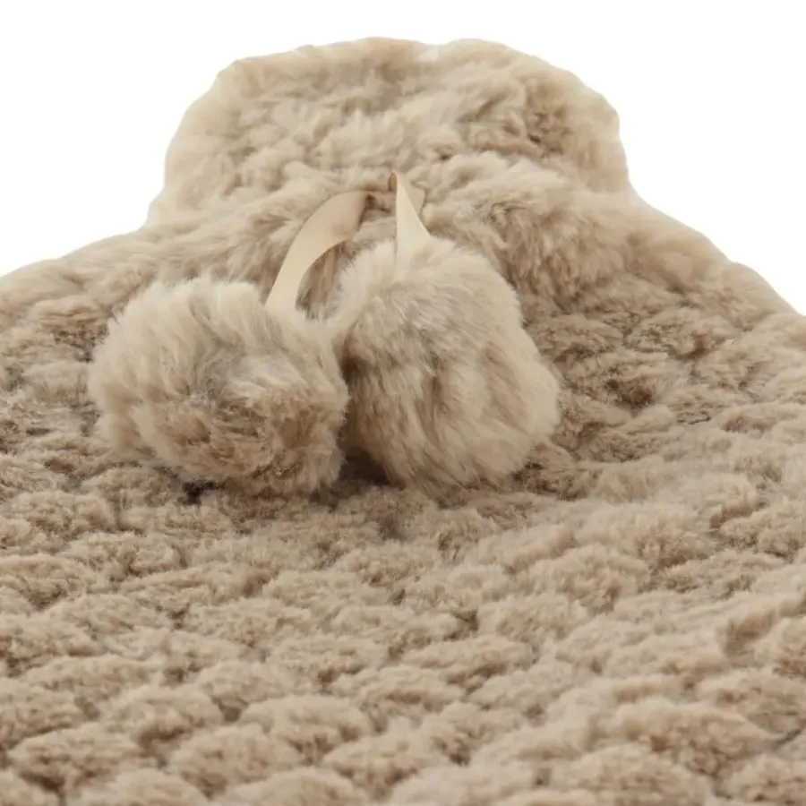 MARBEAUX Warmwaterkruik Set van 2 Stuks Kruik met Zachte Hoes Beige Magnetron...