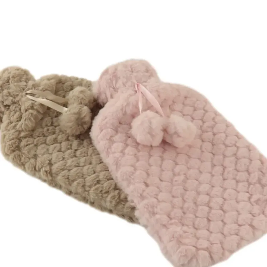 MARBEAUX Warmwaterkruik Set van 2 Stuks Kruik met Zachte Hoes Beige Magnetron...