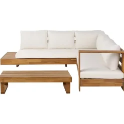 Loungesets-Leen Bakker MARETTIMO - Loungeset - Gebroken wit - Linkszijdig - Acaciahout