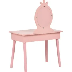 Kaptafels-Leen Bakker MARGIE - Kinderkaptafel met krukje - Roze - MDF