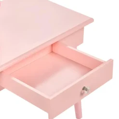Kaptafels-Leen Bakker MARGIE - Kinderkaptafel met krukje - Roze - MDF