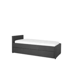 Beliani MARMANDE - Onderschuifbed - Grijs - 80 x 200 cm - Polyester