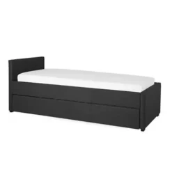Beliani MARMANDE - Onderschuifbed - Grijs - 80 x 200 cm - Polyester