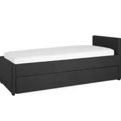 Beliani MARMANDE - Onderschuifbed - Grijs - 80 x 200 cm - Polyester