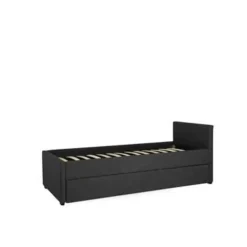 Beliani MARMANDE - Onderschuifbed - Grijs - 80 x 200 cm - Polyester