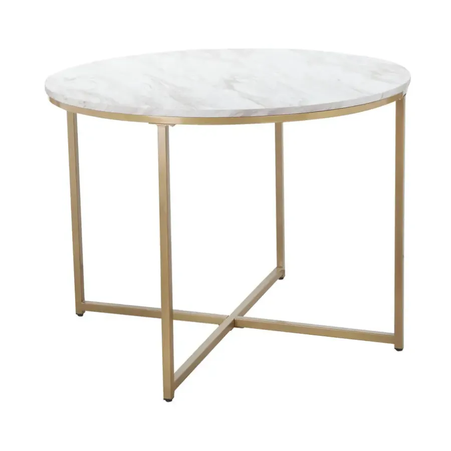 Loft24 Maro - Ronde eettafel Ø90 cm voor 4 personen in MDF marmer