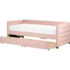 Beliani MARRAY - Slaapbank - Roze - 90 x 200 cm - Fluweel