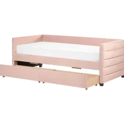 Beliani MARRAY - Slaapbank - Roze - 90 x 200 cm - Fluweel