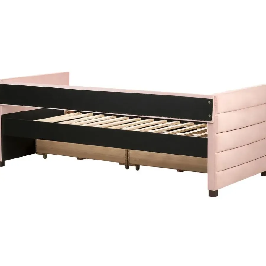 Beliani MARRAY - Slaapbank - Roze - 90 x 200 cm - Fluweel