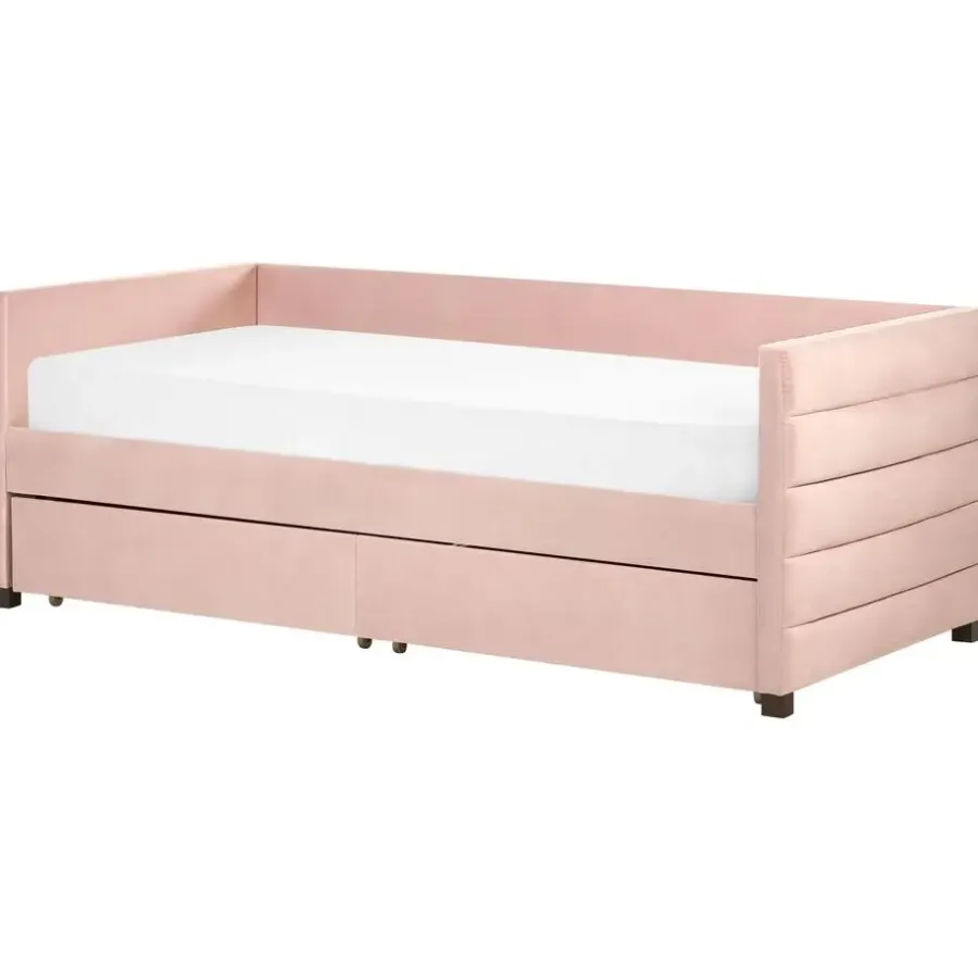 Beliani MARRAY - Slaapbank - Roze - 90 x 200 cm - Fluweel