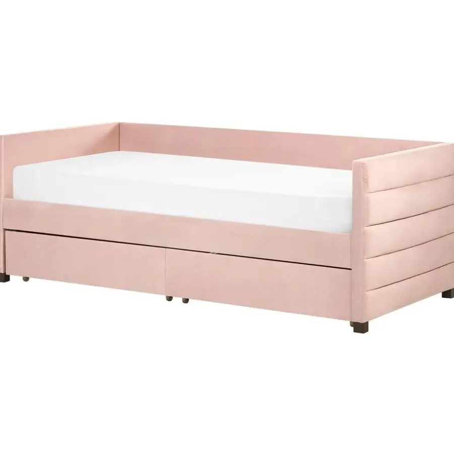 Beliani MARRAY - Slaapbank - Roze - 90 x 200 cm - Fluweel
