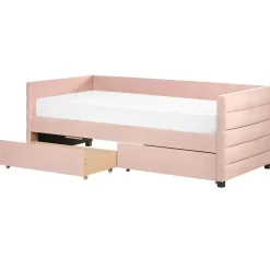 Beliani MARRAY - Slaapbank - Roze - 90 x 200 cm - Fluweel