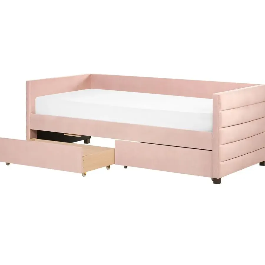 Beliani MARRAY - Slaapbank - Roze - 90 x 200 cm - Fluweel