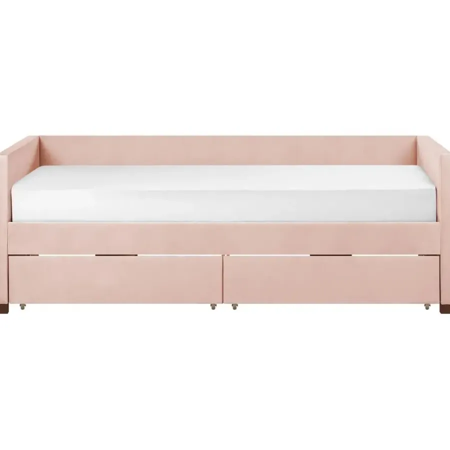Beliani MARRAY - Slaapbank - Roze - 90 x 200 cm - Fluweel
