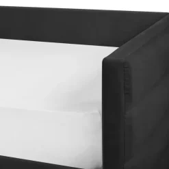 1-Persoons Bedden-Beliani MARRAY - Slaapbank - Zwart - 90 x 200 cm - Fluweel