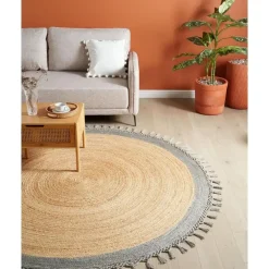 Leen Bakker MARTS - Vloerkleed - Beige/Grijs - 200 cm - Jute