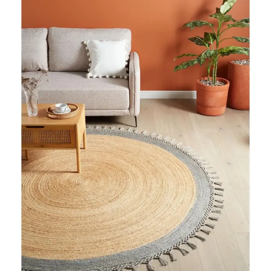 Leen Bakker MARTS - Vloerkleed - Beige/Grijs - 200 cm - Jute
