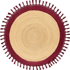 Leen Bakker MARTS - Vloerkleed - Donkerrood - 140 cm - Jute