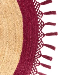 Leen Bakker MARTS - Vloerkleed - Donkerrood - 140 cm - Jute