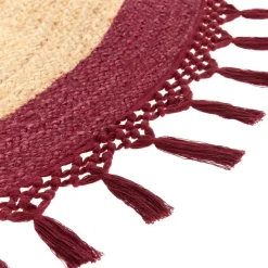 Leen Bakker MARTS - Vloerkleed - Donkerrood - 140 cm - Jute