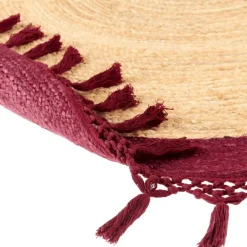 Leen Bakker MARTS - Vloerkleed - Donkerrood - 140 cm - Jute