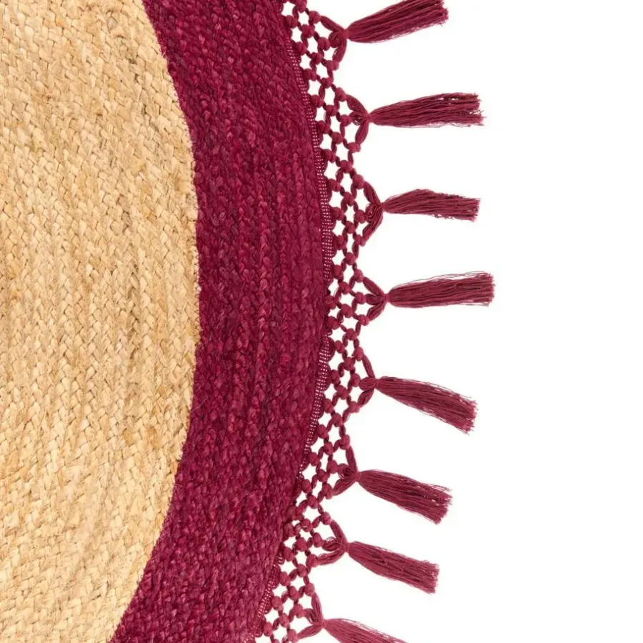 Leen Bakker MARTS - Vloerkleed - Donkerrood - 200 cm - Jute